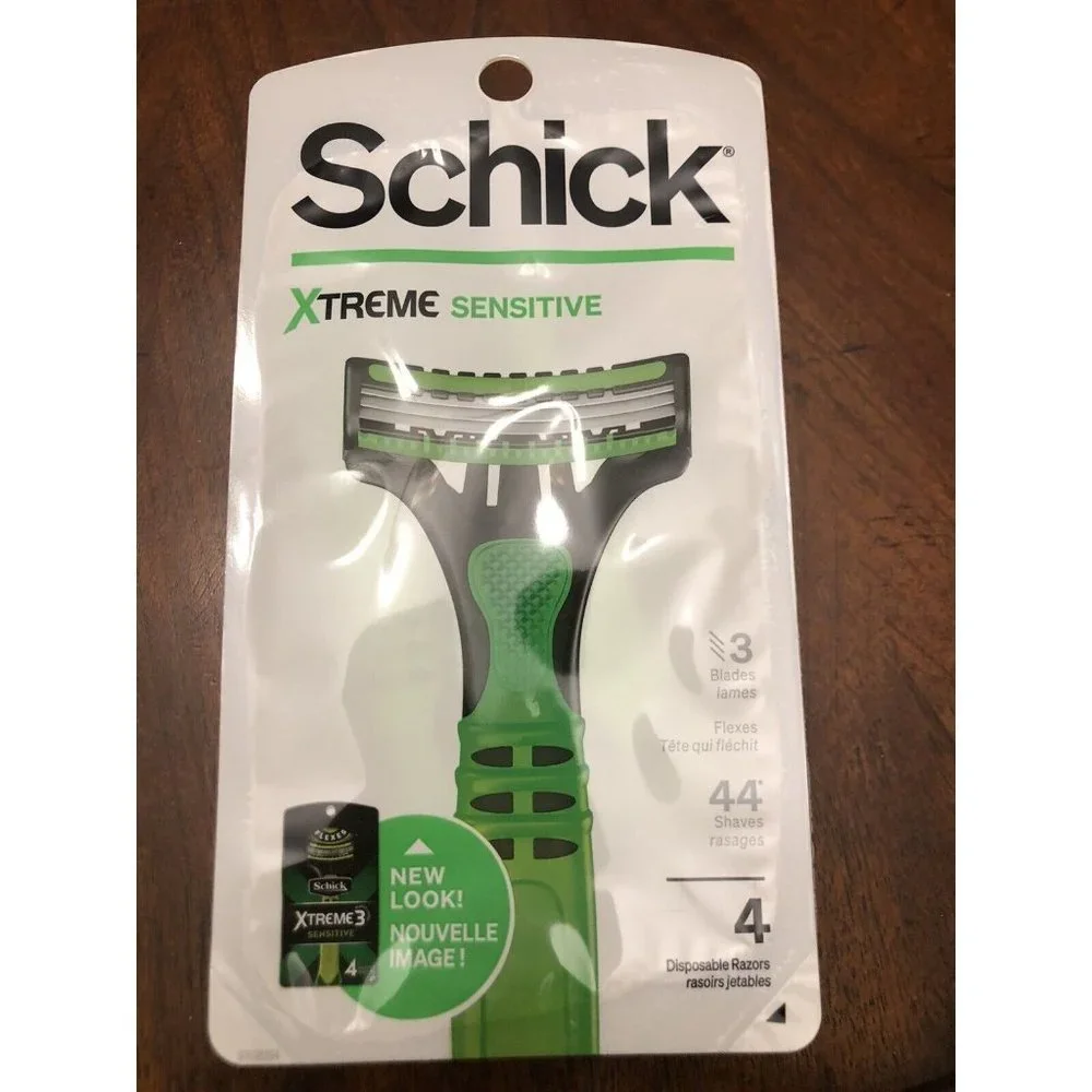 Schick XTREME3 SENSITIVE Disposable Razors - 4 Count New
